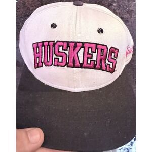 Vintage New Era Low Profile Leather Strap Back Nebraska Cornhuskers Hat OSFA